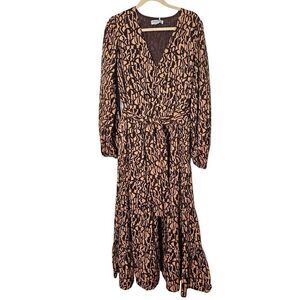 Charlie Holiday cotton neutral abstract Eyler maxi dress. Size M. NWT.